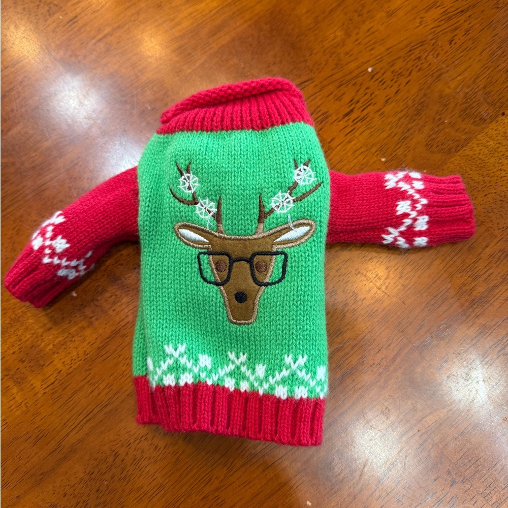 Festive Reindeer Dog Sweater XS